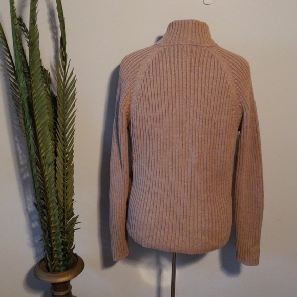 Abercrombie and Fitch 3/4 zip tan sweater - Picture 2 of 3